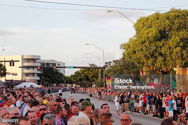 People Waiting For Pride Parade Stock Photo - Download Image Now - Florida - US State, Adult, Adults Only
