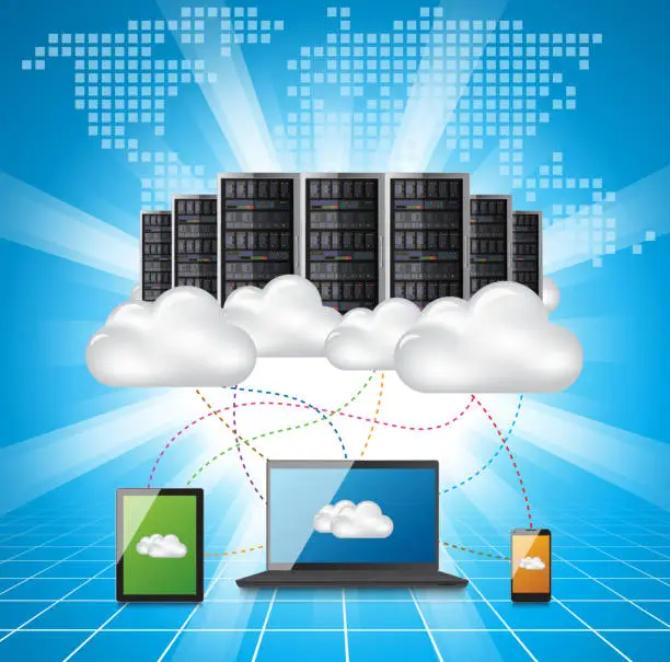 Vector illustration of Cloud computing