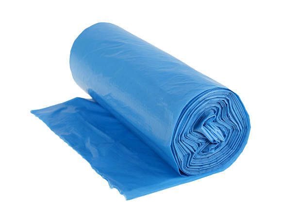 istock Roll of plastic garbage bags isolated on white 512106457