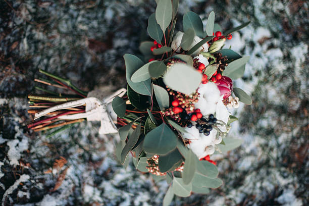 istock Wonderful luxury wedding bouquet of different flowers 512108826