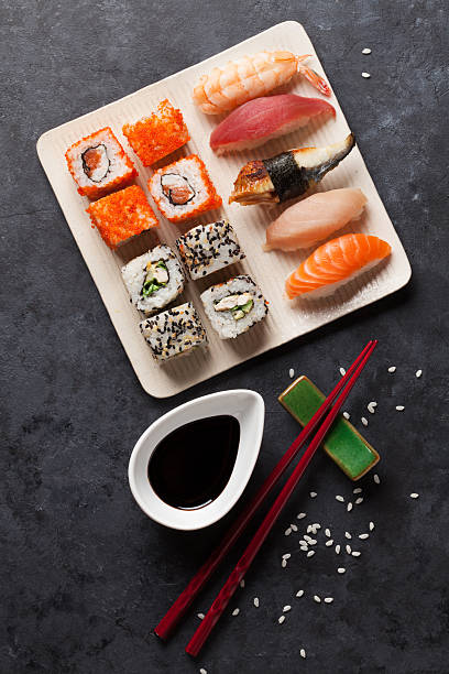 istock Set of sushi and maki roll 512110858