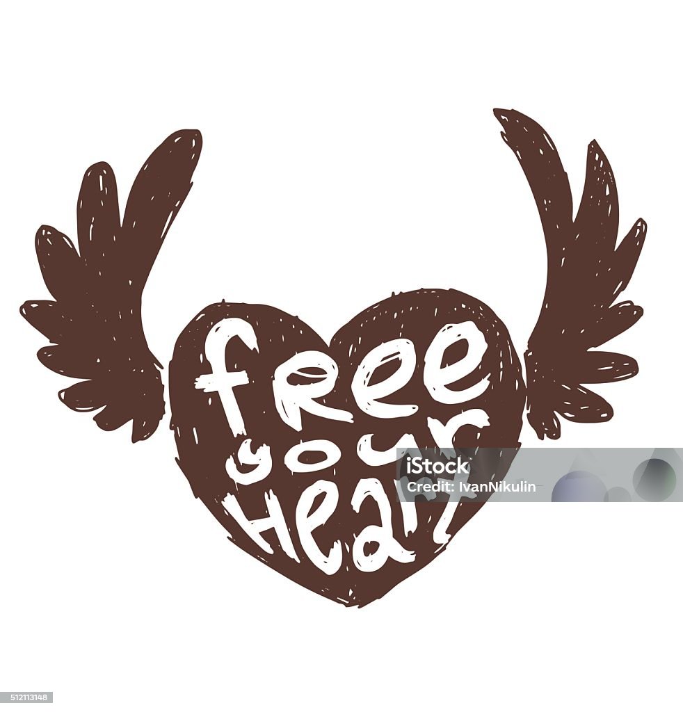 Motivational card "Free your heart" To EPS 10 Animal Body Part stock vector