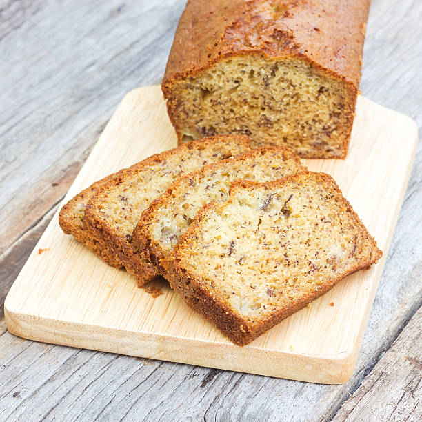 istock Banana cake on wood plate. 512113696