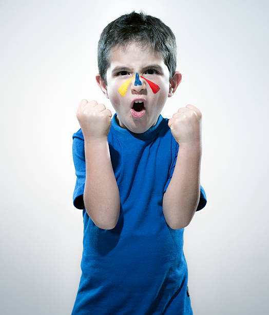 Kid soccer fan