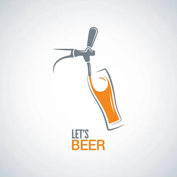 Vector illustration of beer tap glass design vector background