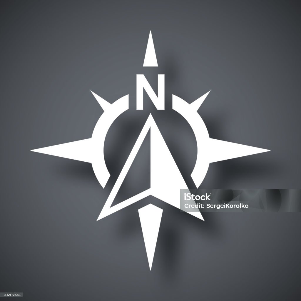 Compass concept icon, vector Compass concept icon, vector on a dark background North stock vector