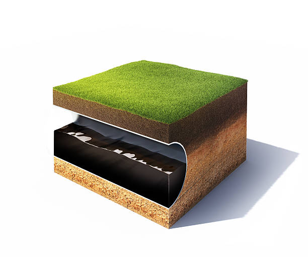 istock cross section of ground with grass and steel pipe 512131353