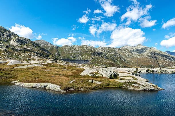 Dam of Lucendro, Gotthard Pass, Canton of Ticino (Swizerland) stock photo