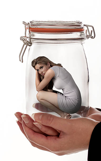 istock Woman trapped in bottle. 512132695