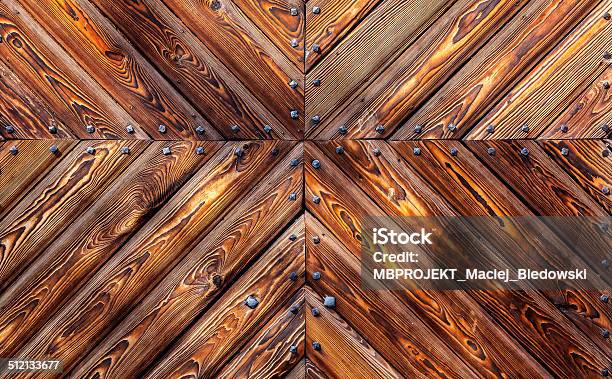 Wooden Background With Metal Rivets Old Gate Of Castle Stock Photo - Download Image Now