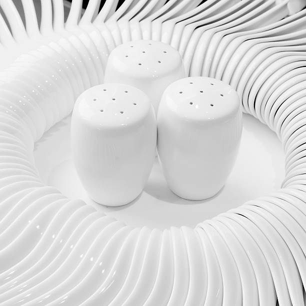 istock ceramic salt, pepper and chilli shakers with ceramic spoon 512135229