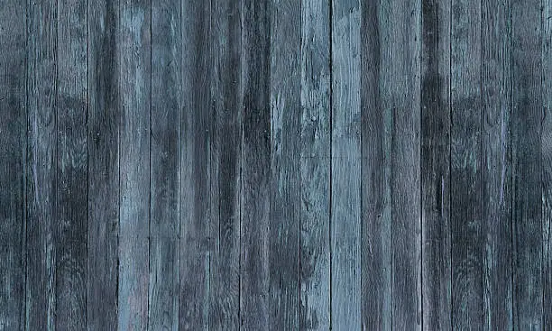 Photo of Rustic Old Blue Black Woodgrain Fence Boards Abstract Background