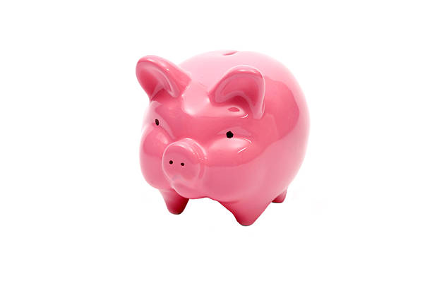 istock Pink Piggy bank pig against a white background 512143580