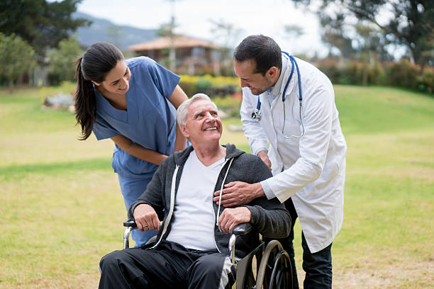 istock Disabled senior man at a nursing home 512144286