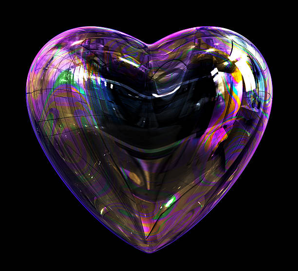 Soap Bubble Heart Concept stock photo