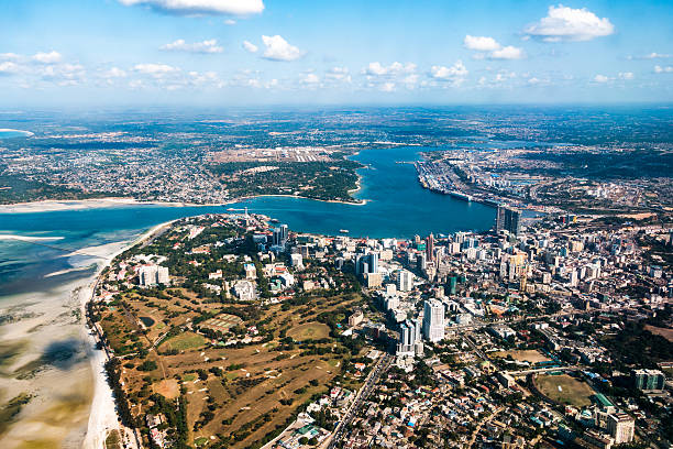 Dar Es Salaam Capital city of Tanzania, Dar es Salaam. View from the plane. tanzania stock pictures, royalty-free photos & images
