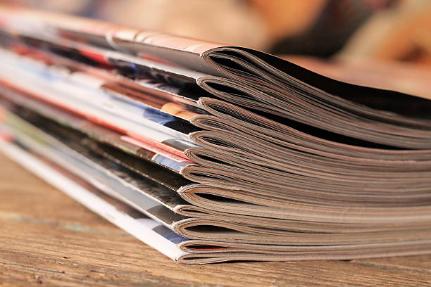 istock Magazines on the wooden table 512145028
