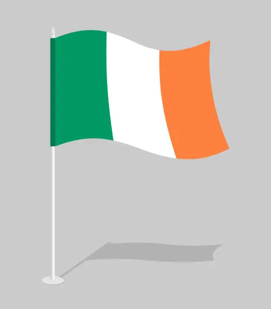 Vector illustration of Flag of Ireland. Official national character of Irish State