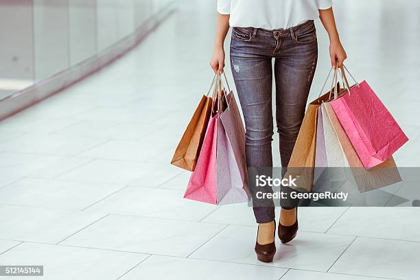 Woman Doing Shopping Stock Photo - Download Image Now - Adult, Arts Culture and Entertainment, Bag