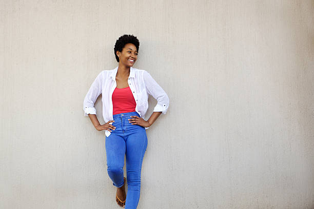 istock Attractive stylish african woman looking at copy space 512146496