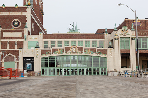 Asbury Park, New Jersey, USA - February 19, 2016: A view of the famous Asbury Park Convention Hall on February 19, 2016.
