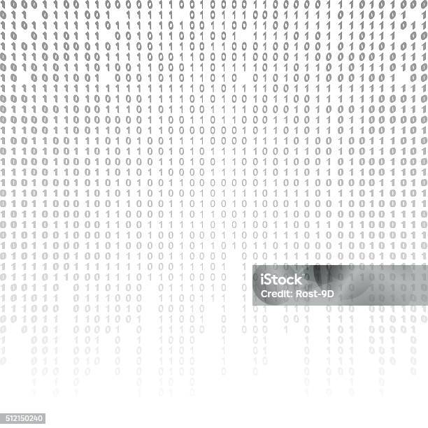 Binary Code On A White Background Stock Photo - Download Image Now - Binary Code, Pattern, Coding