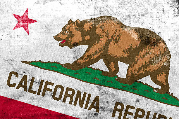 California State Flag with a vintage and old look stock photo