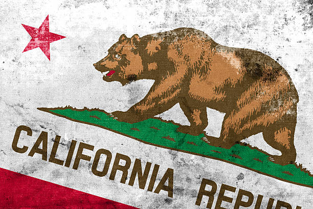 Cтоковое фото Калифорнийский государственный флаг с винтажными и старый стиль