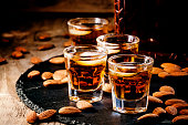 Brandy and almonds, small glasses