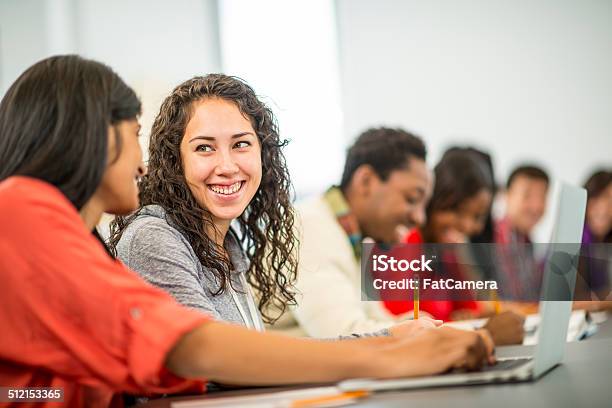 University Students Stock Photo - Download Image Now - Classroom, Computer, Group Of People