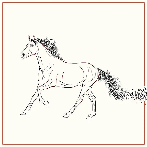 Vector illustration of Running Horse