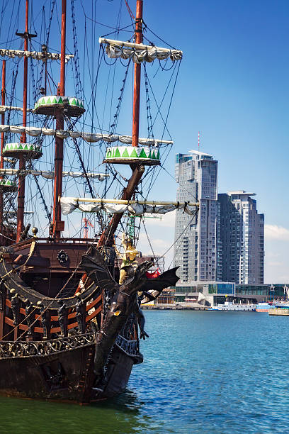 Medieval Tourist Boat in Gdynia harbor, Poland