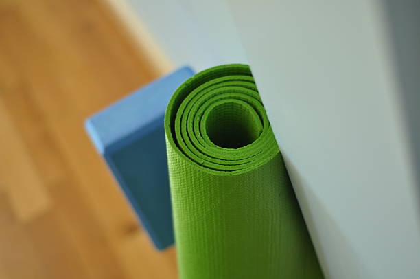 istock Yoga Mat and Stacked Yoga Blocks 512155663