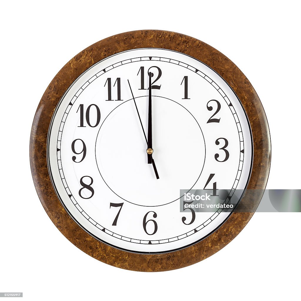 Clock Face Showing 12 Oclock Stock Photo - Download Image Now - Black