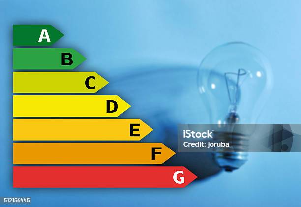 Energy Saving Lightbulb Stock Photo - Download Image Now - Chart, Fuel and Power Generation, Light Bulb