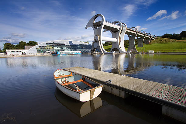 폴커크 휠 배죠 리프스, 오요 - barge canal construction engineering 뉴스 사진 이미지