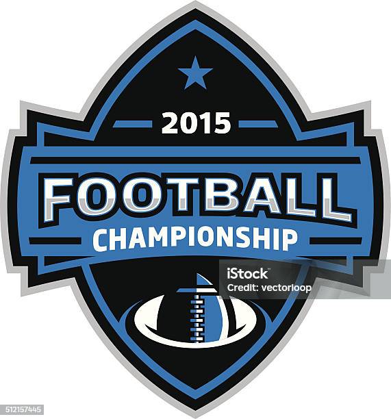 Football Championship Logos Stock Illustration - Download Image Now - American Football - Sport, American Football - Ball, Shield