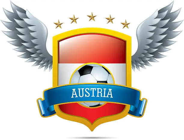 Vector illustration of Austria Soccer Icon