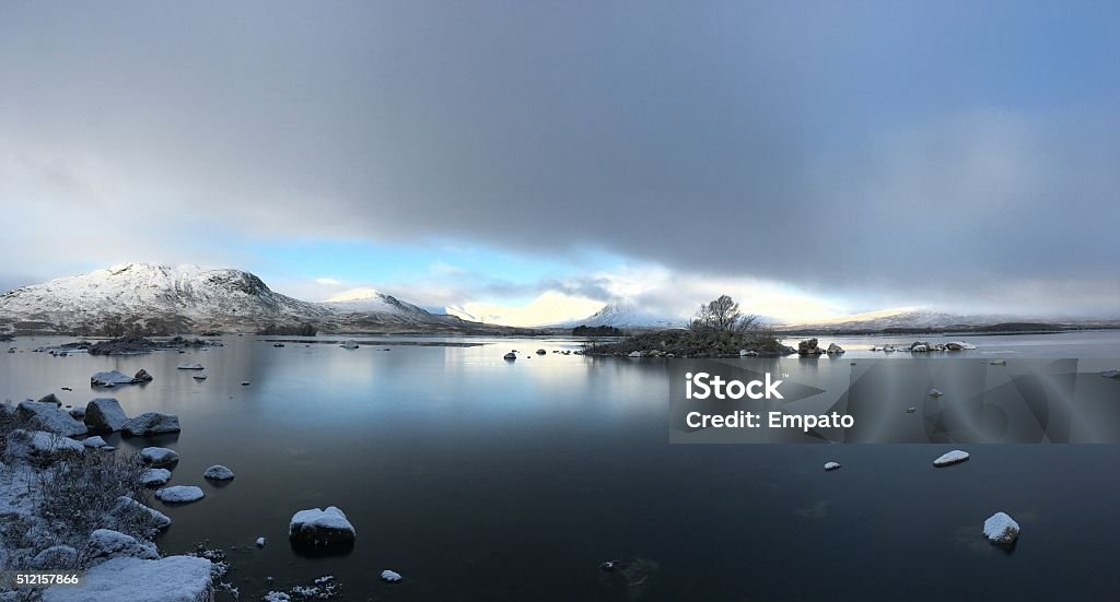 Lochan Na H-Achlaise towards Black Mount Panorama. Black Mount Stock Photo