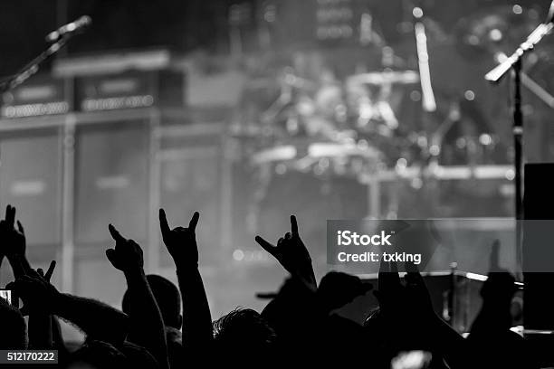 Fans Rock Out Stock Photo - Download Image Now - Rock Music, Heavy Metal, Performance