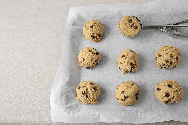 istock chocolate chip coconut cookies dough, selective focus 512170978