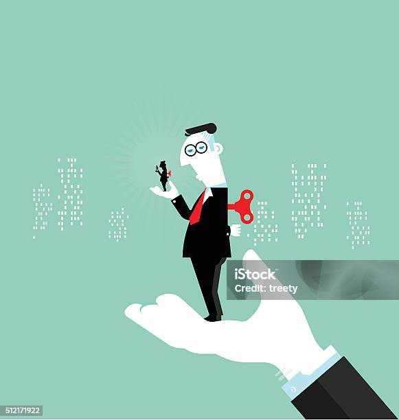 Businessmen With Windup Key Stock Illustration - Download Image Now - Adult, Adults Only, Beautiful People