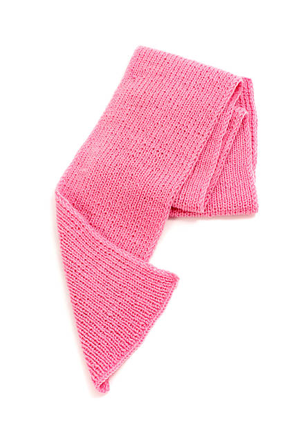 istock Cute pink winter scarf nicely arranged. 512175687