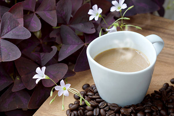 istock Coffee and beans on a wood background. 512176629