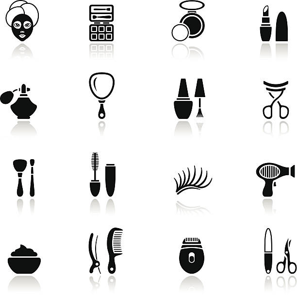 Make Up Icon Set High Resolution JPG,CS6 AI and Illustrator EPS 10 included. Each element is named,grouped and layered separately. Very easy to edit. eyeliner brush stock illustrations