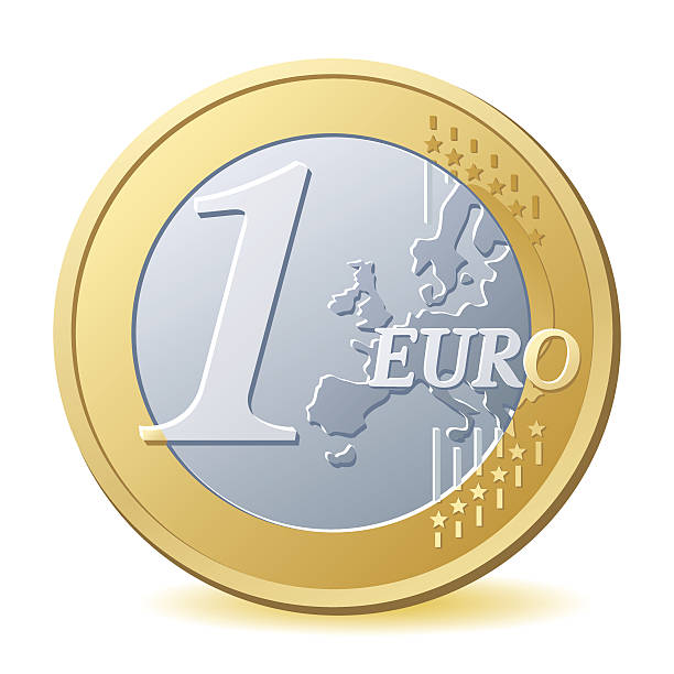 ein-euro-münze - ein euro stock-grafiken, -clipart, -cartoons und -symbole