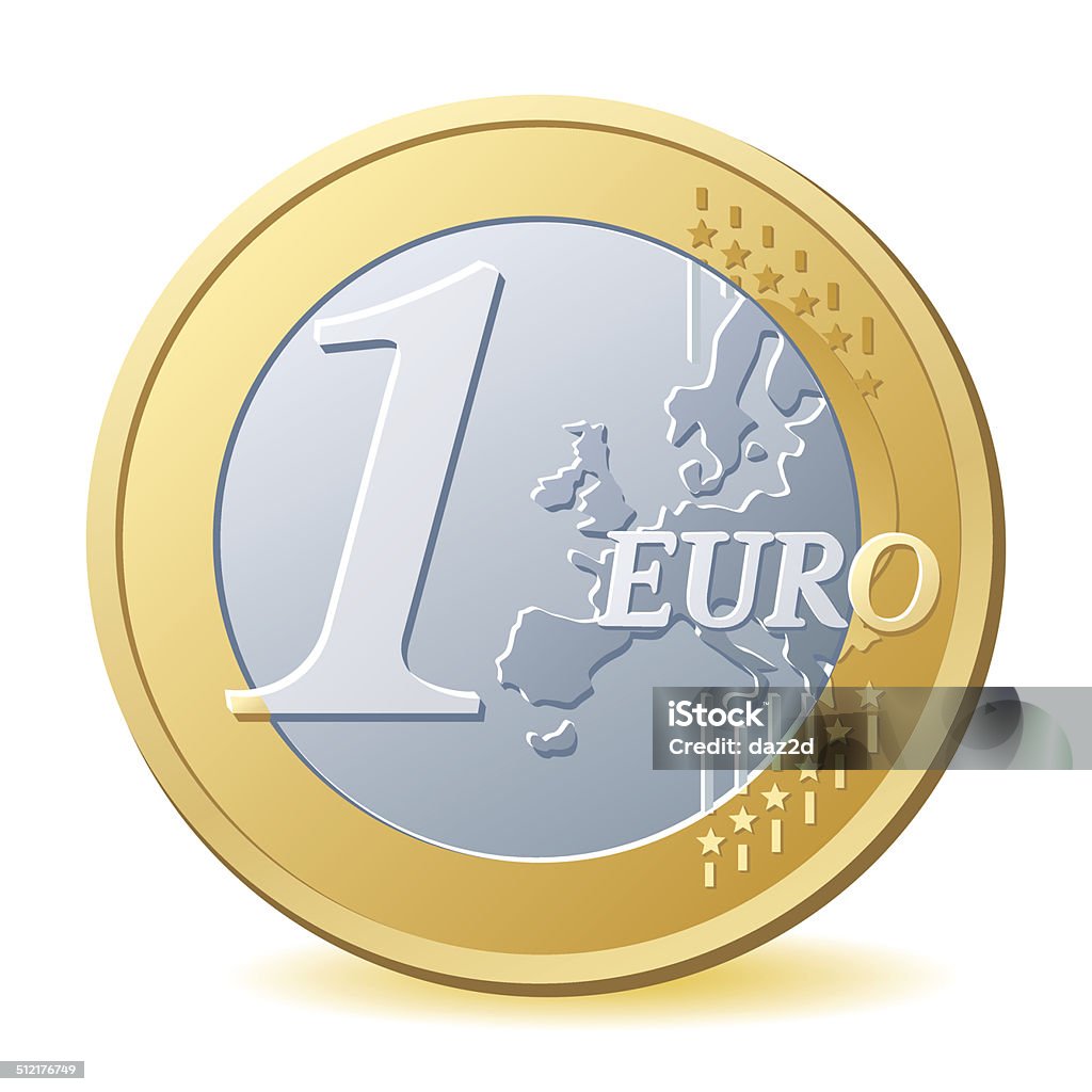 One Euro Coin Files included: Coin stock vector