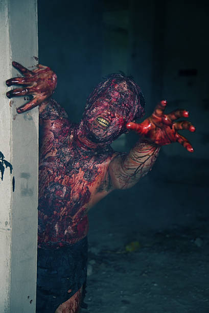 istock Man who burned the Horror of a in an abandoned 512177011