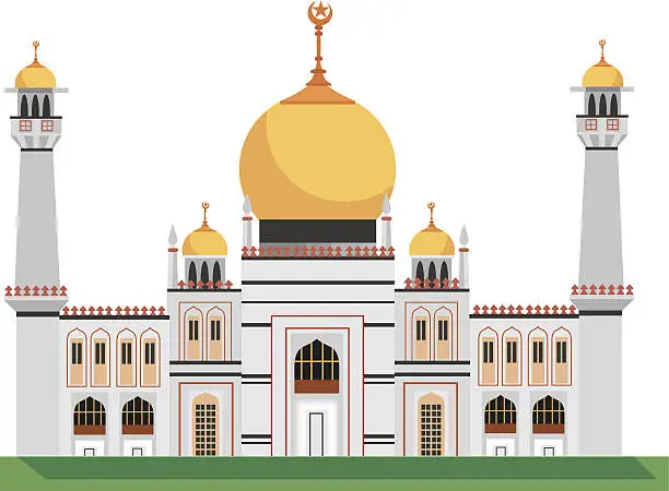 Vector illustration of Masjid Sultan Mosque