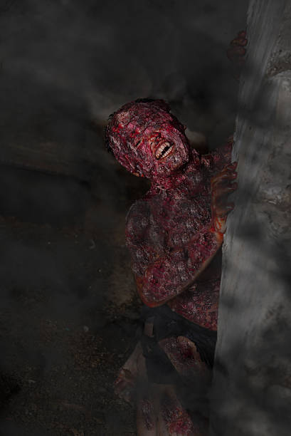 istock Man who burned the Horror of a in an abandoned 512183913